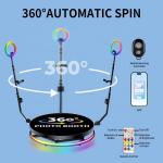 360 Photo Booth Automatic Stabler Strong Metal Tempered Glass LEDs 110-240V