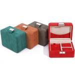 Handmade Custom Logo Velvet Jewelry Box for Travel Necklace and Ring Storage