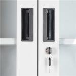 Steel Glass Door Filing Cabinet With Two Drawers 0.6mm Thickness