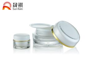 Wholesale White Acrylic Empty Cream Jars , Round Plastic Makeup Container 15ml 30ml 50ml from china suppliers