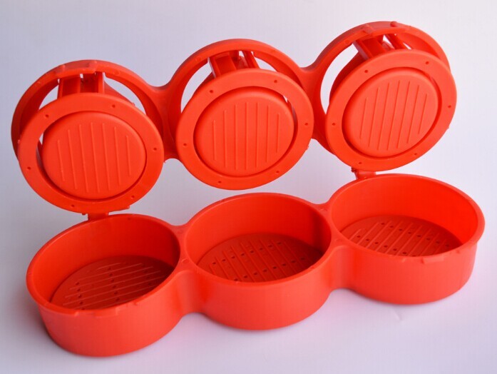 Triple Burger Presses Small Kitchen Tools Mini Red For Three Meat Patties