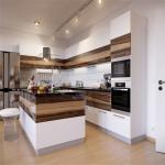 Free Standing MDF Kitchen Cabinets Quartz / Granite Countertop Easy For Cleaning