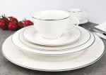 White Gold Line Ceramic Dinnerware Sets Gift Box Packing BSCI Certification