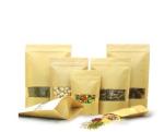 stand up aluminum foil kraft bag with valve/k/tear notch for tea/coffee/nuts