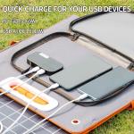 60W Black Flashfish Energy USB Charger for Outdoor Camping Fabric Portable Solar