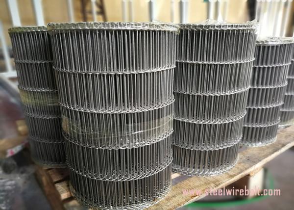 Flat Flex Wire Mesh Belt , Stainless Steel Flat Wire Conveyor Belt Alkali