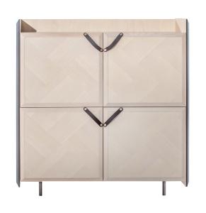Wholesale Hotel Dining Lobby Furniture For Buffet Cabinet In Italy Minimalist Design By Oak Wood Casa Covered Leather In Steel Leg from china suppliers