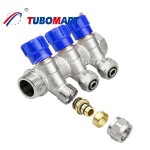 China Floor Heating Systems Brass Plumbing Manifold 2 - 12 Outlets Water Pipe Manifold on sale