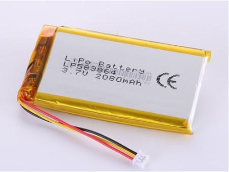 OEM Acceptable LP583864 3.7V 2080MAH Li Ion Battery Manufacturers with 1 Year