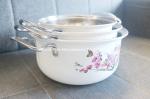 3pcs China made stainless steel double handle soup pot kitchen restaurant