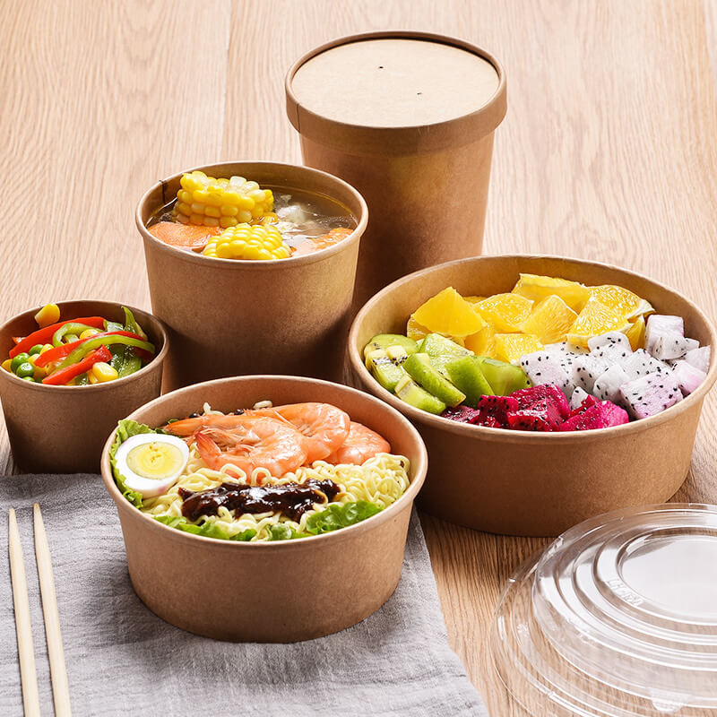 Customized Disposable Food Grade Paper Soup Bowl With Leak Proof And Greaseproof