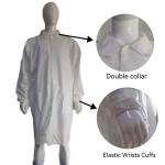 OEM Accepted Nonwoven PP White/Blue/Pink Lab Coat Uniform for Unisex Workwear in