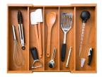 Multipurpose Design Bamboo Expandable Cutlery Tray 5 Large Compartment