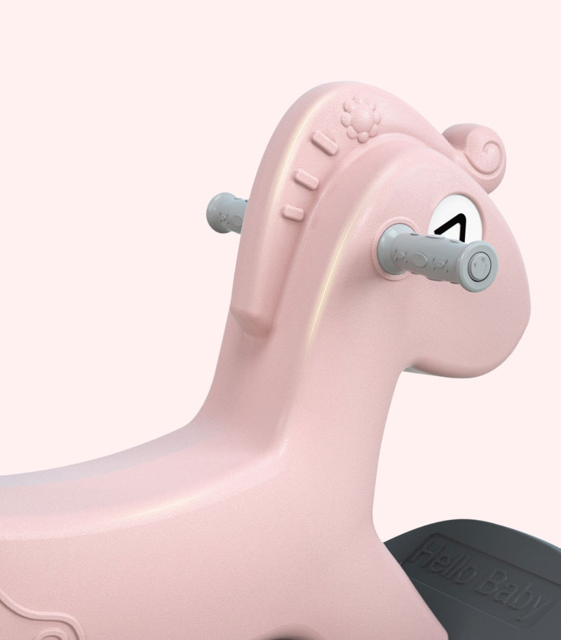 Gender-Neutral PVC Rocking Horse Roller Coaster Fun Toddler Ride-on Toy for 1-5 Year Olds