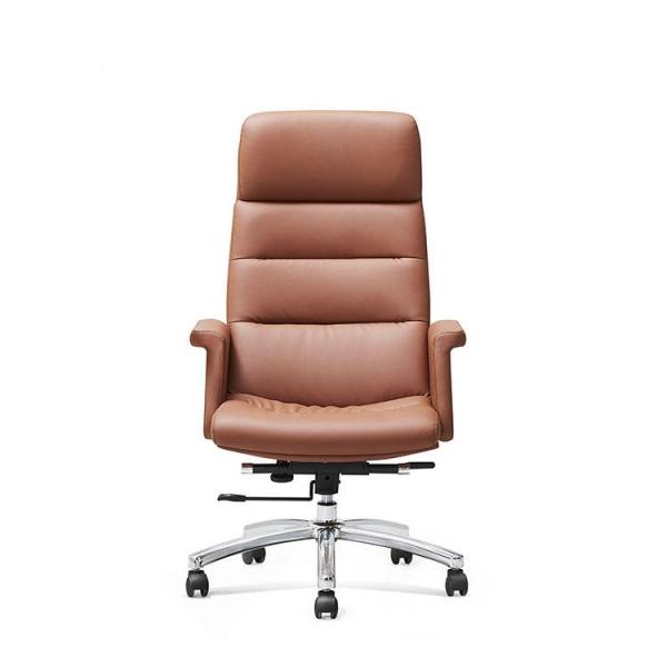 Factory supply office furniture leather office chair with aluminum alloy flat