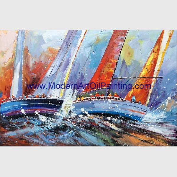 Thick Oil Handmade Edouard Scenery Painting / Canvas Knife Art Painting Old
