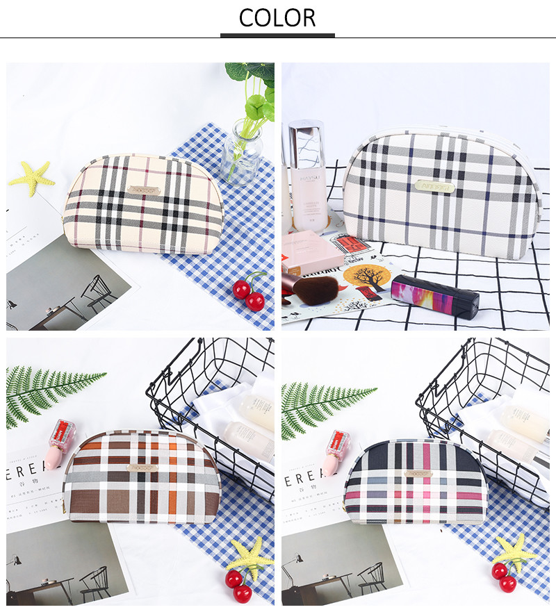 Girls Zipper Closure PU Leather Makeup Toiletry Travel Bags