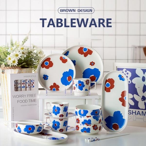 Wedding Occasion Stocked Ceramic Dinner Set For Nordic Tableware Kitchen