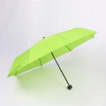Green 3 Fold Small Foldable Umbrella , Compact Folding Umbrella For Travel
