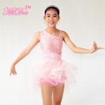 Girls Ballet Costume Front Shorter Back Longer Tulle Skirt Outfit With