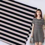 Smooth Soft Double Knit Fabric Breathable Stretch Striped Shirt Material