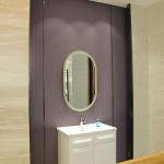 Stainless Steel Oval Framed Wall Mirror with LED Light Luxury Golden Color