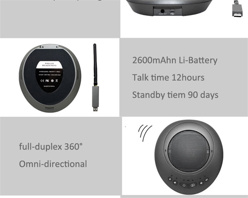 free shipping wireless 2.4G battery powered omnidirectional conference microphone