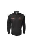 180G Stand Collar Black T Shirt Mens Long Sleeve With Zipper Sublimation