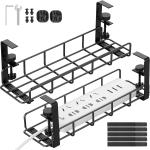 Non-folding Rack Cable Cord Organizer for Under Desk Wire Management in Living