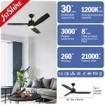 52 Inches Solid Wood DC Pure Copper Remote Ceiling Fan Light Lighting Solutions