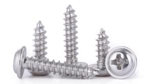 Wholesale Stainless Steel Phillips Flanged Extra-Wide Rounded Head Screws for Sheet Metal Tapping Screws with Collar from china suppliers