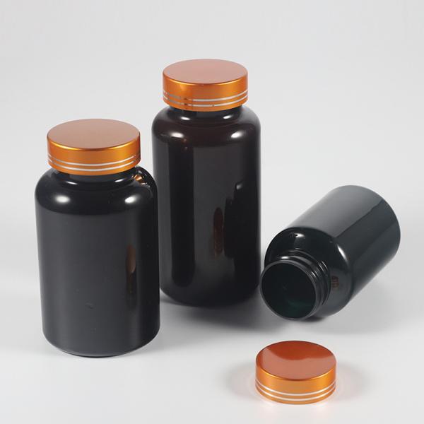 Highly Customized Luxury Black Frost Pill Bottle Capsule Bottle Green Plastic