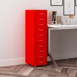 Blue Knock Down 10 Drawers Mobile Metal File Cabinet