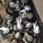 10'' Rubber Casters Solid Wheel Swivel Locking Stem Caster Wheels Industrial