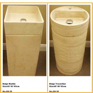 China Stone Basin Sink, Round Bowl, Bathroom Counter Sink, Pedestal Sink on sale