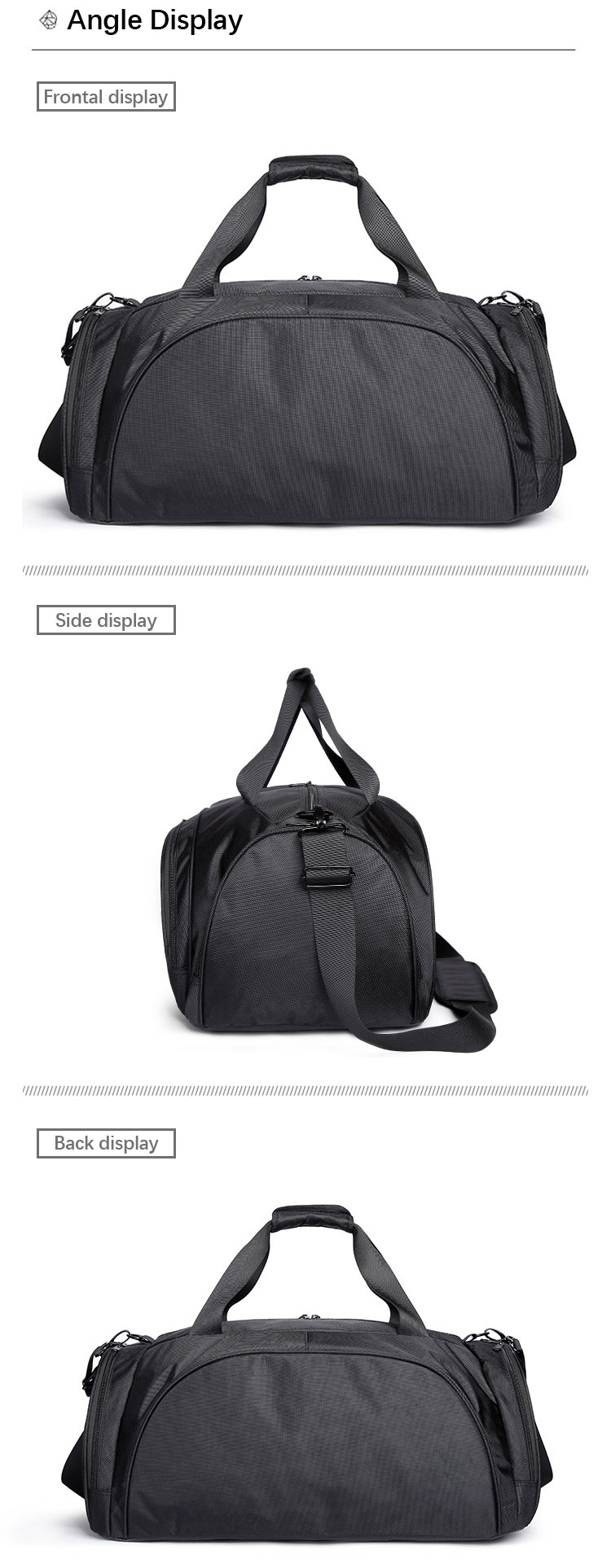 OEM Logo Oxford Travel Bag With Handle Dry And Wet Separation Gym Fitness Bag
