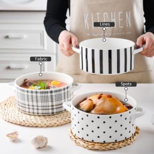 Wholesale Light Luxury Ceramic Soup Bowl Set Perfect for Business Gifts and Sustainable Cooking from china suppliers