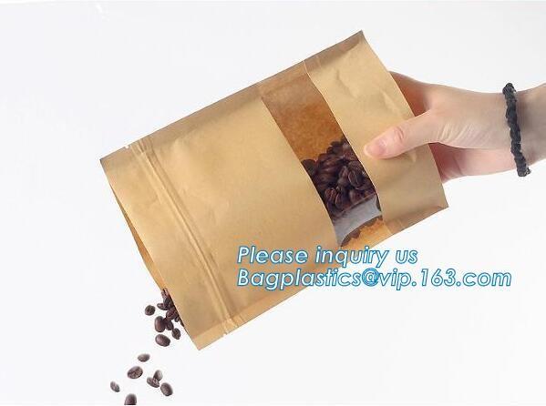 zipper. k, Custom printed paper bread bags use for food packaging,Open Top Kraft