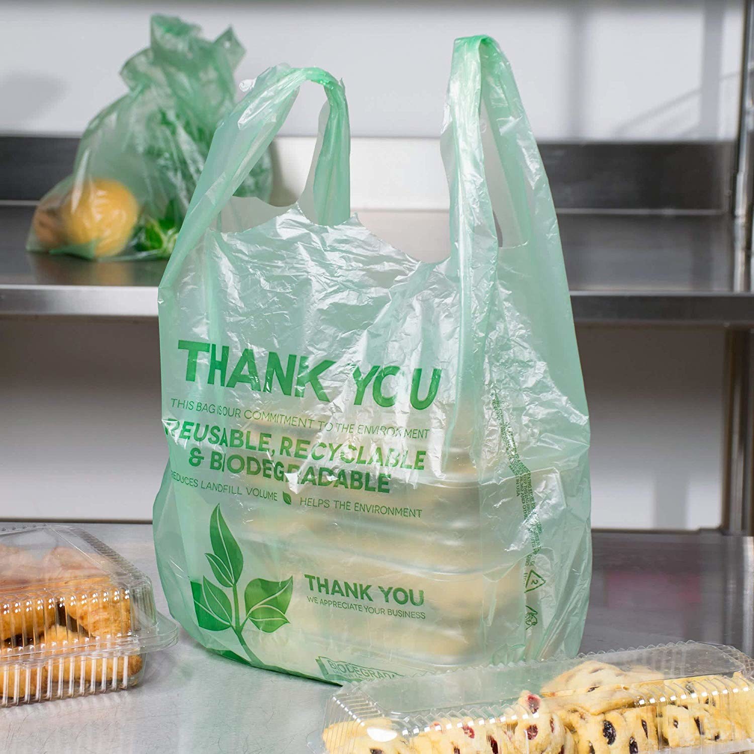 40 % Bio Based Biodegradable Plastic Shopping Bags , Eco Friendly Plastic Bags