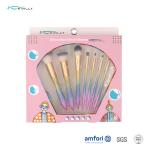 OEM Colorful 8pcs Plastic Makeup Brushes For Eye Shadow