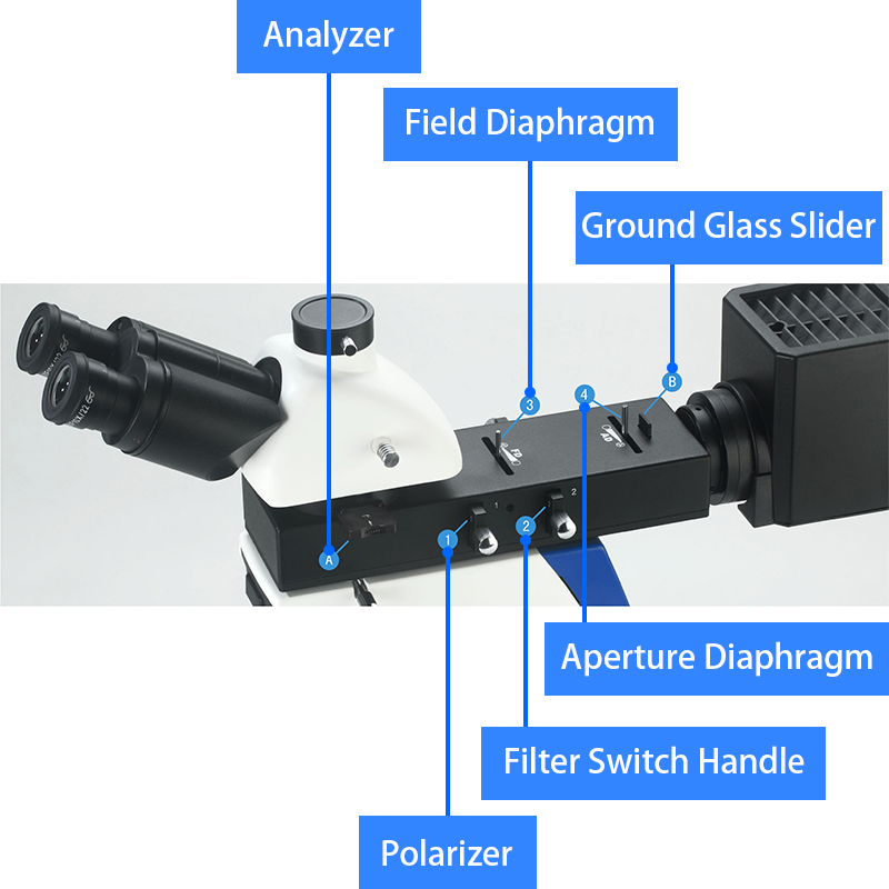 50 - 1000X Metallurgical Optical Microscope A13.2604-B Trinocular With Halogen Lamp