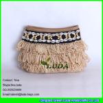 LUDA natural raffia clutch crochet macrame seashell shopper straw clutch handbag