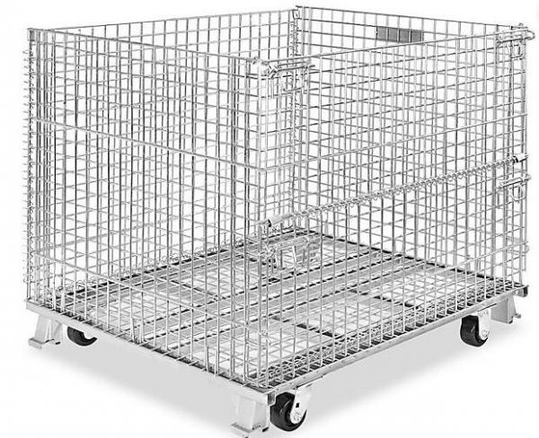Quality 500 - 1000kg Metal Wire Container Storage Cages For Material Handling for sale