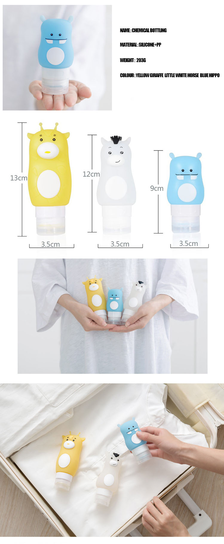 Hand Sanitizer Silicone Travel Bottles