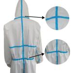 Anti-Splash Disposable Microporous White Protective Hooded Coverall S-5XL CE