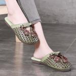 S062 Summer new product leather three-dimensional flower retro double-layer
