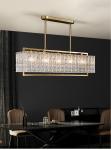 Luxury home decor lamp living room chandelier rectangle modern led crystal