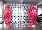 1.0mm PVC / TPU Big Blow Up Water Walking Toy , 2.8m Long * 2.4 Dia Red Roller