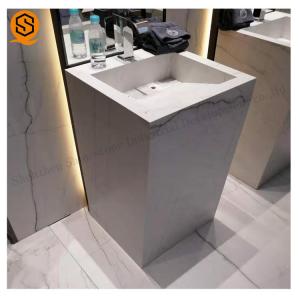 Wholesale White Carrara Marble Pedestal Washbasin Waterproof For Bathroom from china suppliers