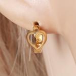 fashion 24K dubai golden jewelry, latest design heart shaped clip-on earrings